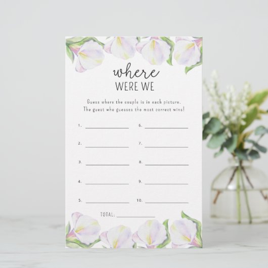 Calla Blume - Wo waren wir Brautparty (Stehend Vorderseite)