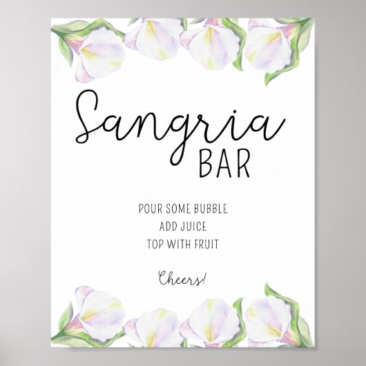 Calla Blumen - Sangria Bar Plakat (Vorne)