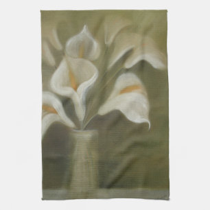 Calla geschnitten Blume in einem vase künstlerisch Handtuch