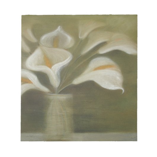 Calla geschnitten Blume in einem vase künstlerisch Notizblock (Vorderseite)