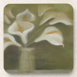 Calla geschnitten Blume in einem vase künstlerisch Untersetzer