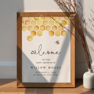CALLA Honey Bee Baby Dusche Willkommen Poster