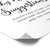 CALLA Honey Bee Baby Name Ideas Game Sign Poster (Ecke)