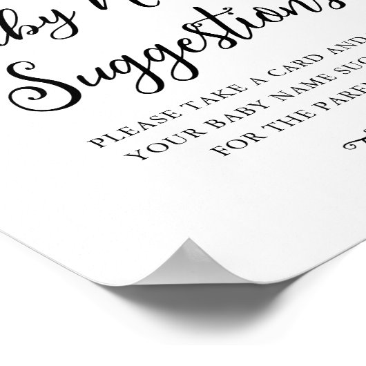 CALLA Honey Bee Baby Name Ideas Game Sign Poster (Ecke)