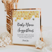 CALLA Honey Bee Baby Name Ideas Game Sign Poster