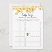 CALLA Honey Bee Baby Shower Bingo Card Einladung (Rückseite)