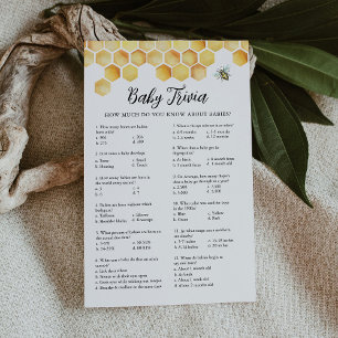 CALLA Honey Bee Baby Trivia Baby Showspielkarte