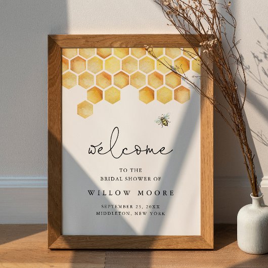 CALLA Honey Bee Brautparty Willkommen Poster