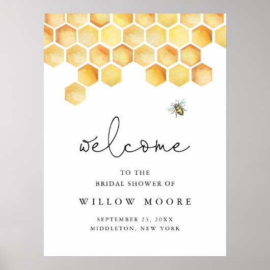 CALLA Honey Bee Brautparty Willkommen Poster (Vorne)