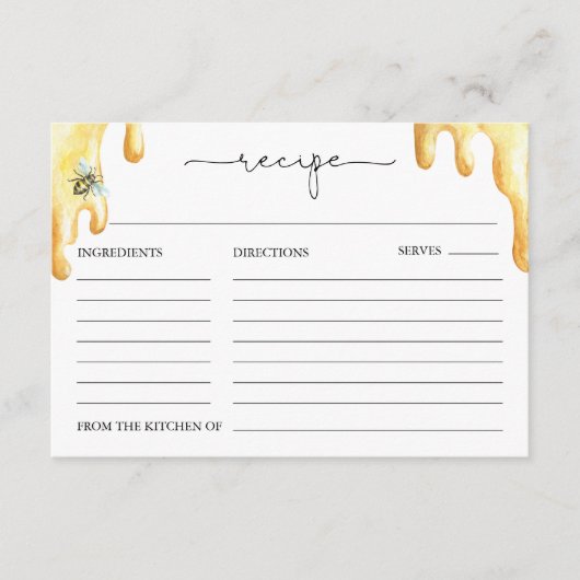 CALLA Honey Bee Recipe Begleitkarte (Vorderseite)