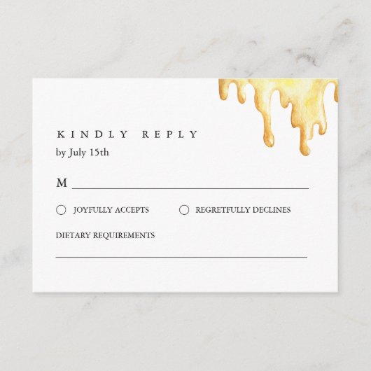 CALLA Honey Bee RSVP Card Begleitkarte (Vorderseite)