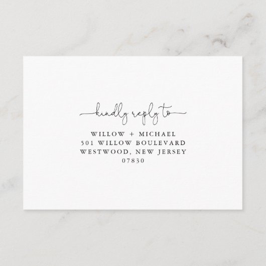 CALLA Honey Bee RSVP Card Begleitkarte (Rückseite)