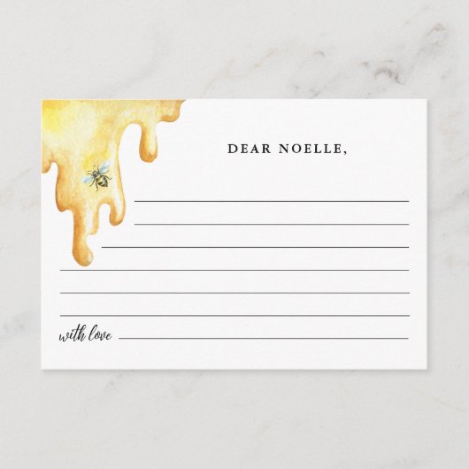 CALLA Honey Bee Time Capsule Baby Shower Card Begleitkarte (Vorderseite)