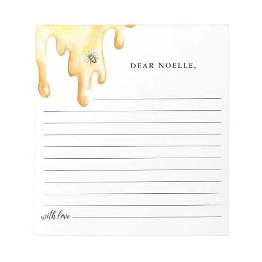 CALLA Honey Bee Time Capsule Baby Shower Card Notizblock (Vorderseite)