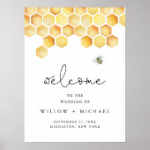 CALLA Honey Bee Wedding Willkommen Poster (Vorne)