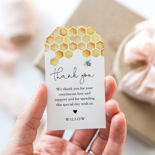 CALLA Honeycomb Bee Favor Tag Geschenkanhänger