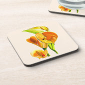 Calla liblütig Aquarellblüte Getränkeuntersetzer (Linke Seite)