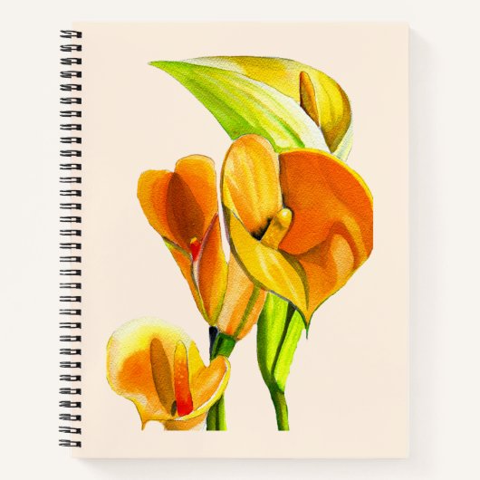 Calla liblütig Aquarellblüte Notizblock (Vorderseite)