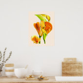Calla liblütig Aquarellblüte Poster (Küche)