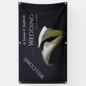 Calla liegt auf dunklem Hintergrund Banner (Vertikal)