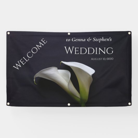 Calla liegt auf dunklem Hintergrund Banner (Horizontal)