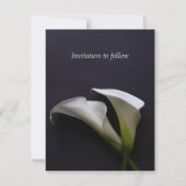 Calla liegt auf dunklem Hintergrund Save The Date (Rückseite)