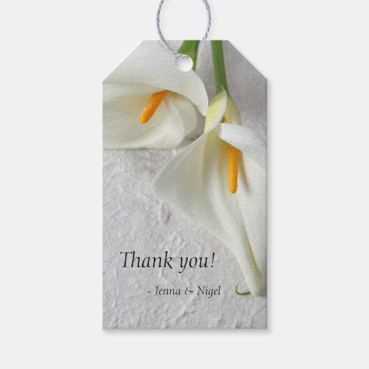 Calla liegt mit Platz für Text Geschenkanhänger (Vorderseite)