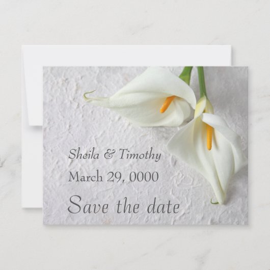Calla liegt mit Platz für Text Save The Date (Vorderseite)