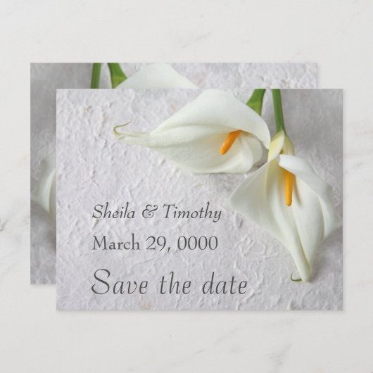 Calla liegt mit Platz für Text Save The Date (Vorne/Hinten)