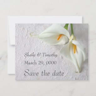 Calla liegt mit Platz für Text Save The Date