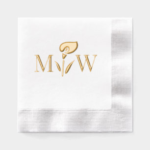 Calla-Lilie #2 Paar-Hochzeit 2 Anfangsmonogramm Servietten Mit Folie