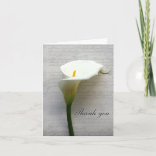 Calla Lilie auf alte Handschrift Dankeskarte