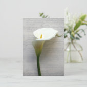 Calla Lilie auf alte Handschrift Einladung (Stehend Vorderseite)