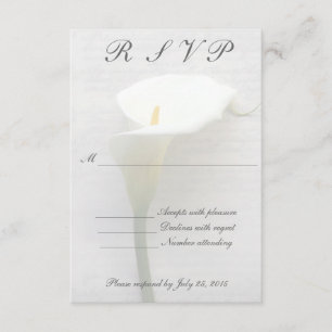 Calla Lilie auf alte Handschrift Fade UAWG RSVP Karte
