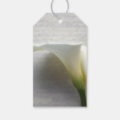 Calla Lilie auf altem Skript Geschenkanhänger (Rückseite)