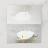 Calla Lilie auf alter Handschrift Platzkarte (Außenseite Aufgefaltet)