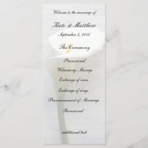 Calla Lilie auf alter Handschrift Programm