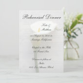 Calla Lilie auf dem Probe Dinner Einladung (Stehend Vorderseite)