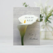 Calla Lilie auf Handschrift Save the Date (Stehend Vorderseite)