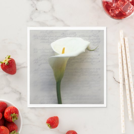 Calla Lilie auf Handschrift Serviette (Beispiel)