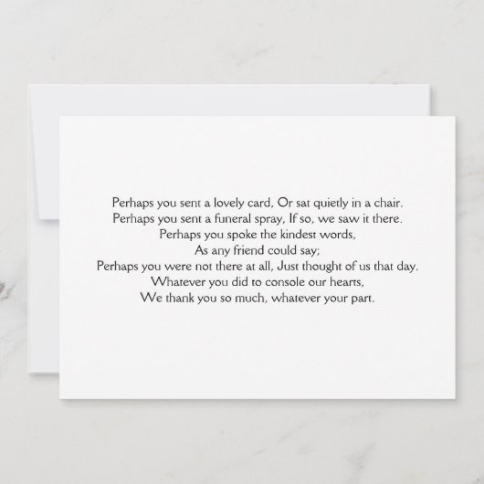 Calla Lilie Beileid Vielen Dank Dankeskarte (Rückseite)