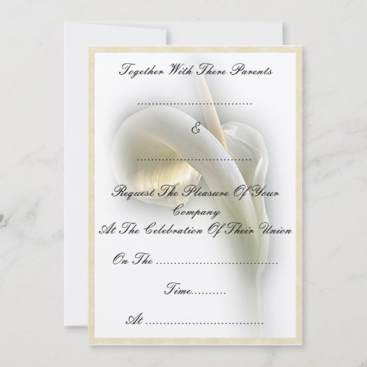 Calla-Lilie - Einladung (Vorderseite)