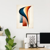 Calla-Lilie Flow Japandi Minimalist Botanisch Poster (Heimbüro)