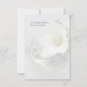 Calla-Lilie mit blauer Nigella Save The Date (Rückseite)