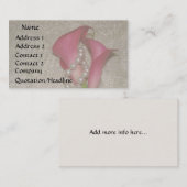 Calla-Lilie perlt Visitenkarte (Vorne/Hinten)