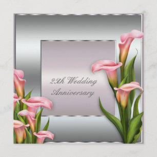 Calla-Lilien 25. Hochzeitstag-Feier Einladung