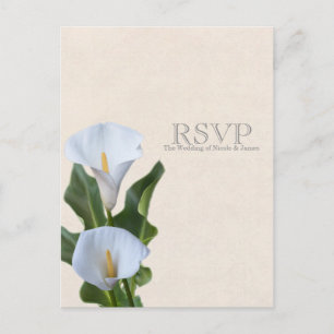 Calla-Lilien-Blumen Florale elegante Hochzeits-RSV Einladungspostkarte
