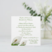 Calla-Lilien-Blumen-weiße Hochzeit Einladung (Stehend Vorderseite)