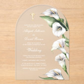 Calla Lilien Bogen Hochzeit Acryleinladungen (Vorderseite)