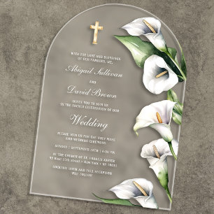 Calla Lilien Bogen Hochzeit Acryleinladungen